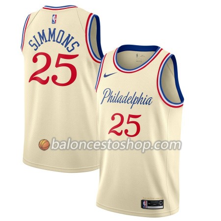 Camiseta Hombre NBA Philadelphia 76ers Ben Simmons 25 2019-20 Nike City Edition Swingman